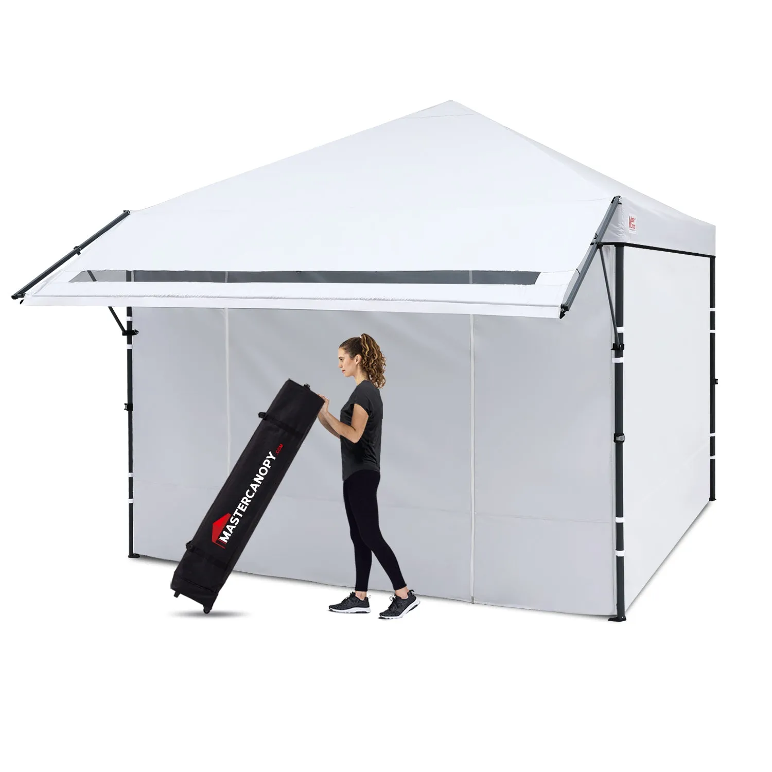 Leisure Sports 10x10 Easy Pop up Canopy Tent with Awning and Sidewalls