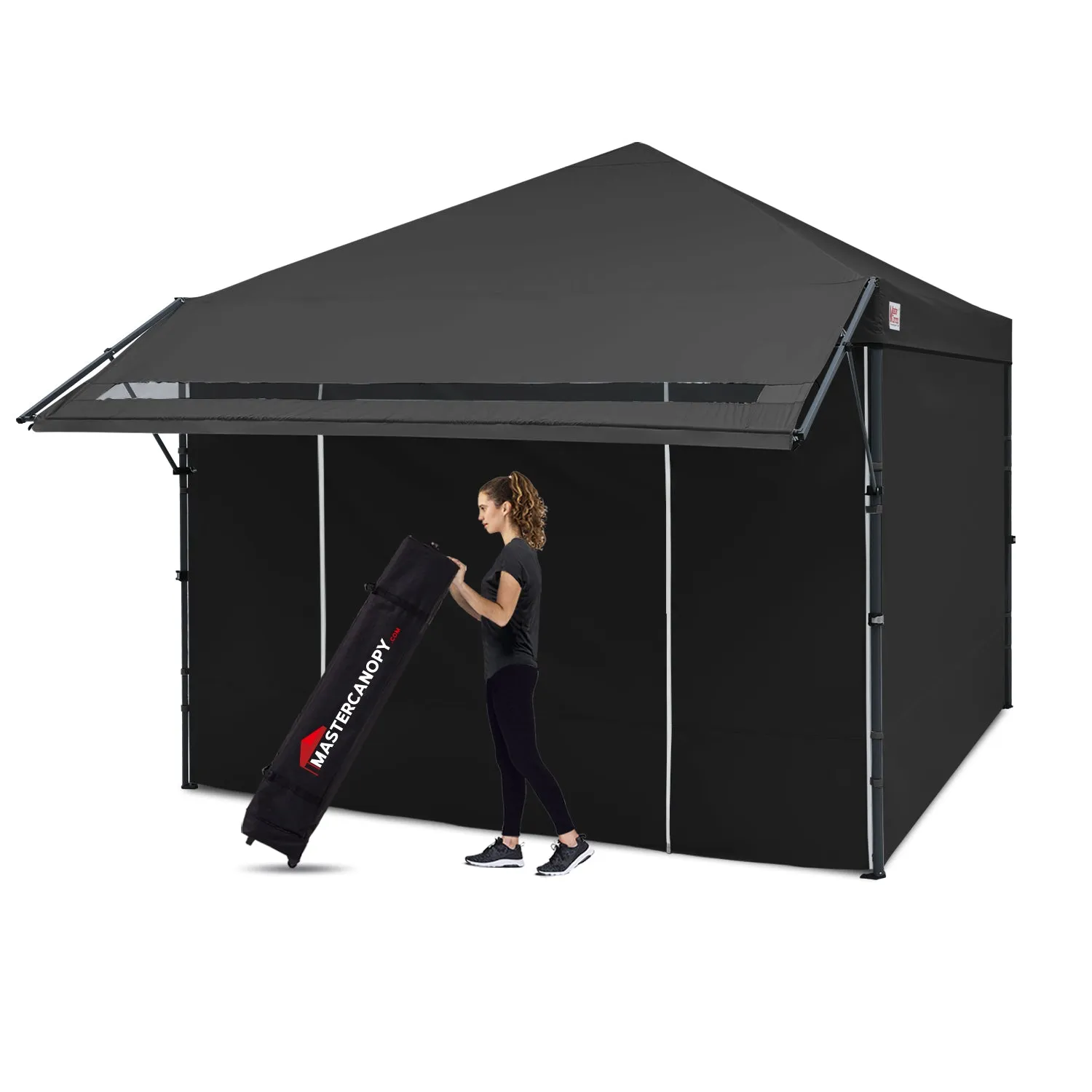 Leisure Sports 10x10 Easy Pop up Canopy Tent with Awning and Sidewalls