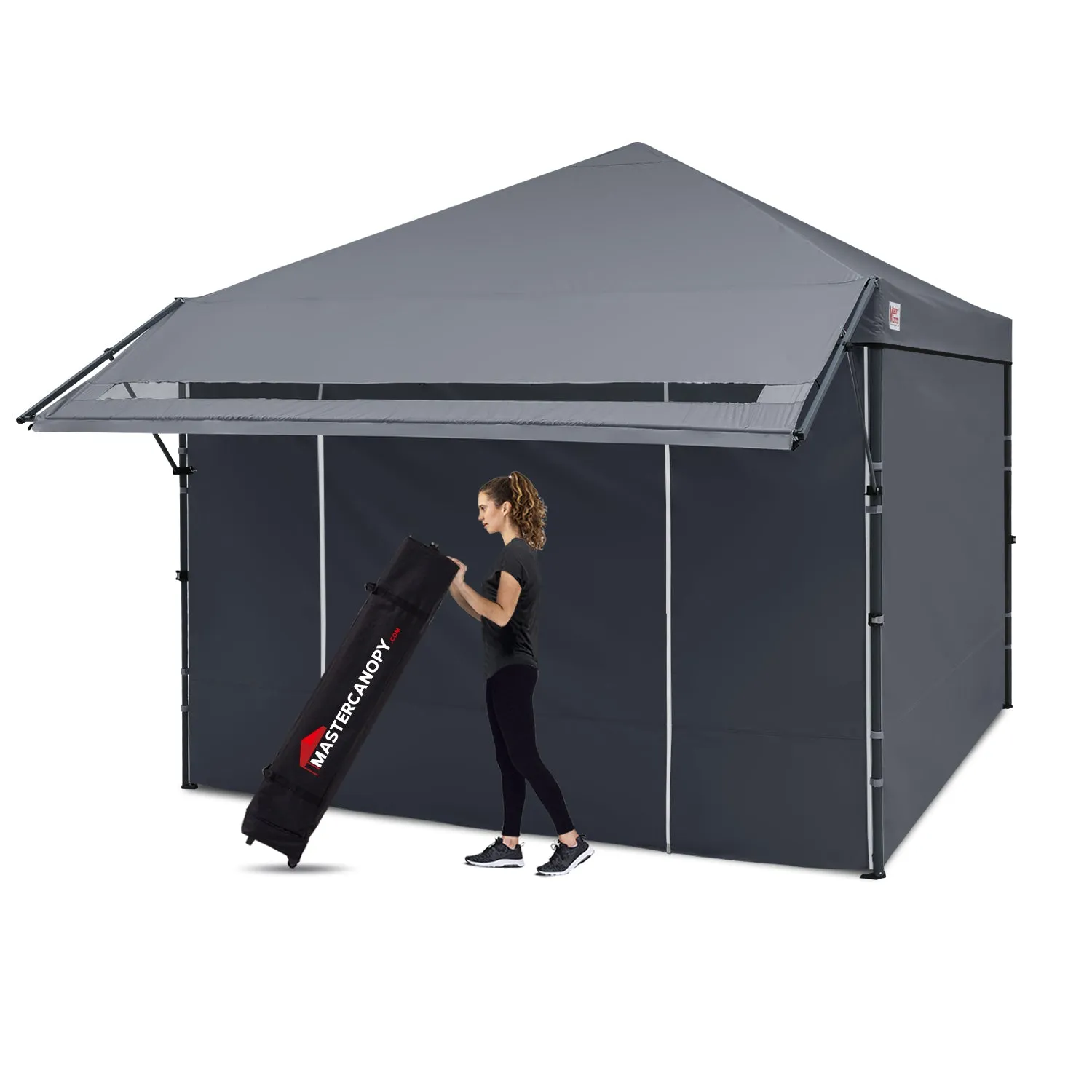 Leisure Sports 10x10 Easy Pop up Canopy Tent with Awning and Sidewalls