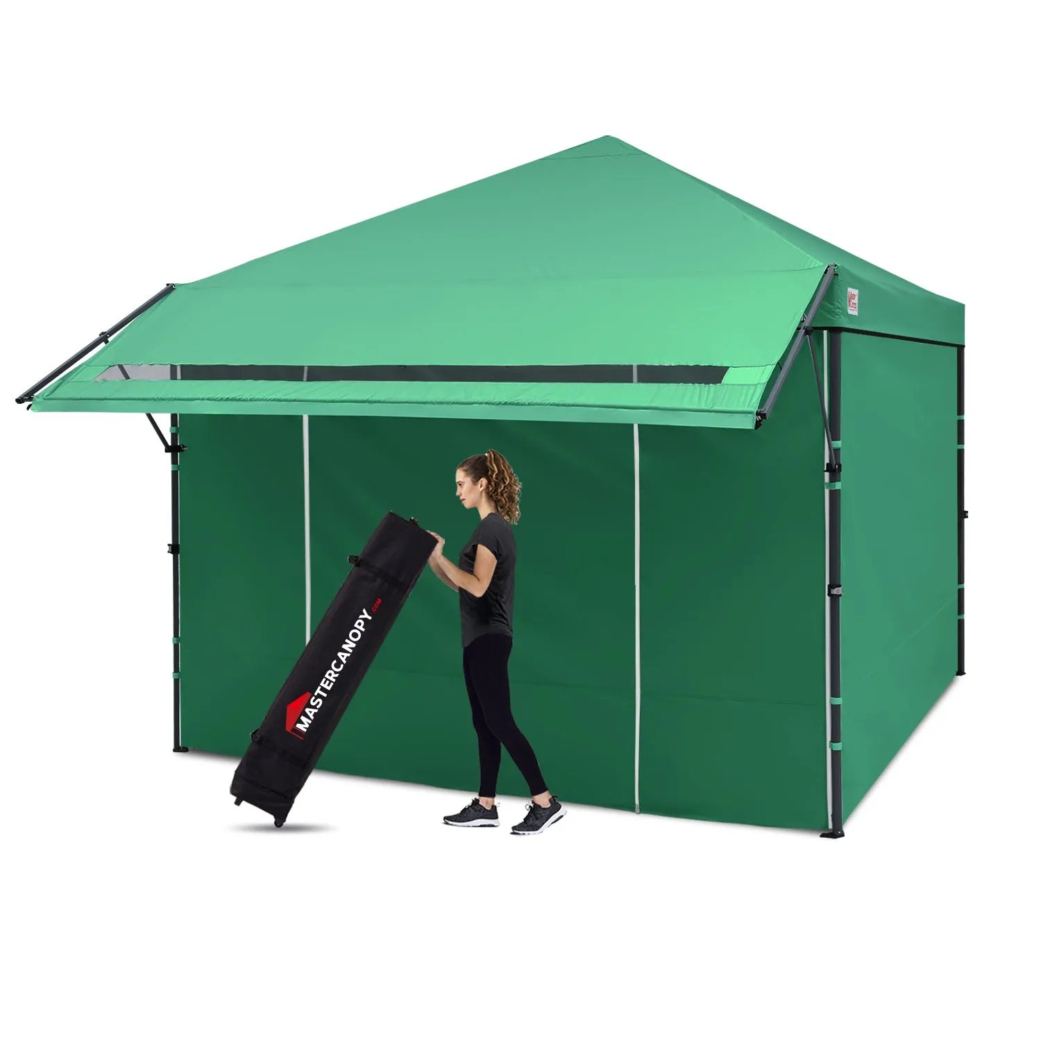 Leisure Sports 10x10 Easy Pop up Canopy Tent with Awning and Sidewalls