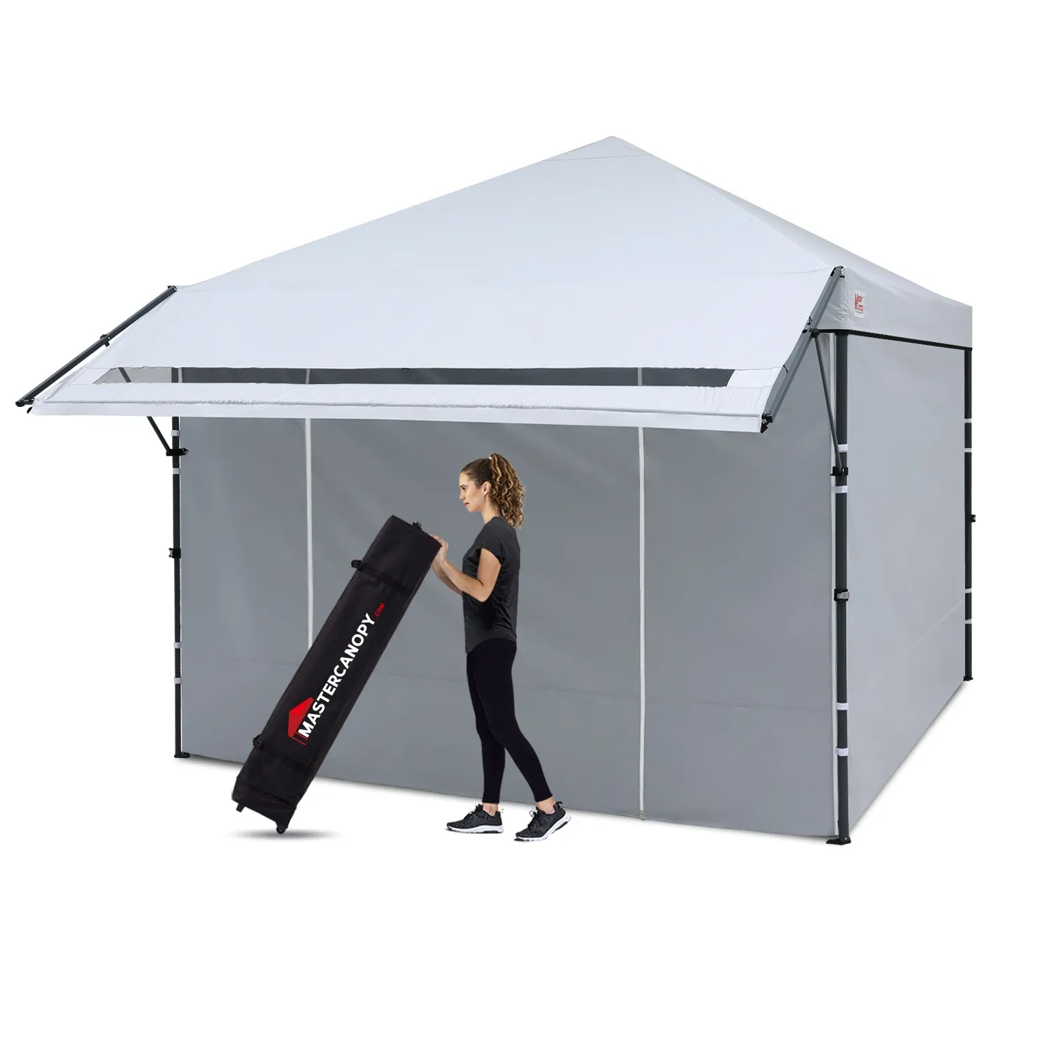 Leisure Sports 10x10 Easy Pop up Canopy Tent with Awning and Sidewalls