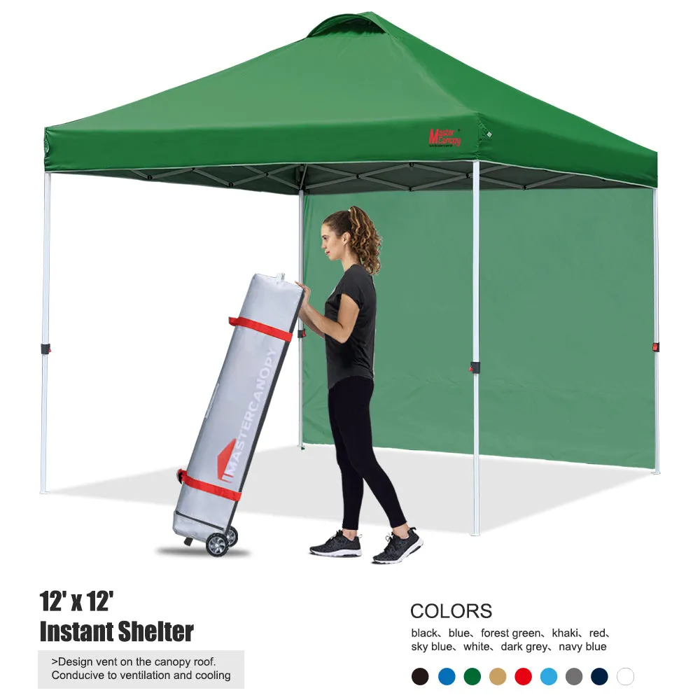 Leisure Sports 10x10/12x12 Durable Ez Pop-up Canopy Tent with 1 Sidewall-US