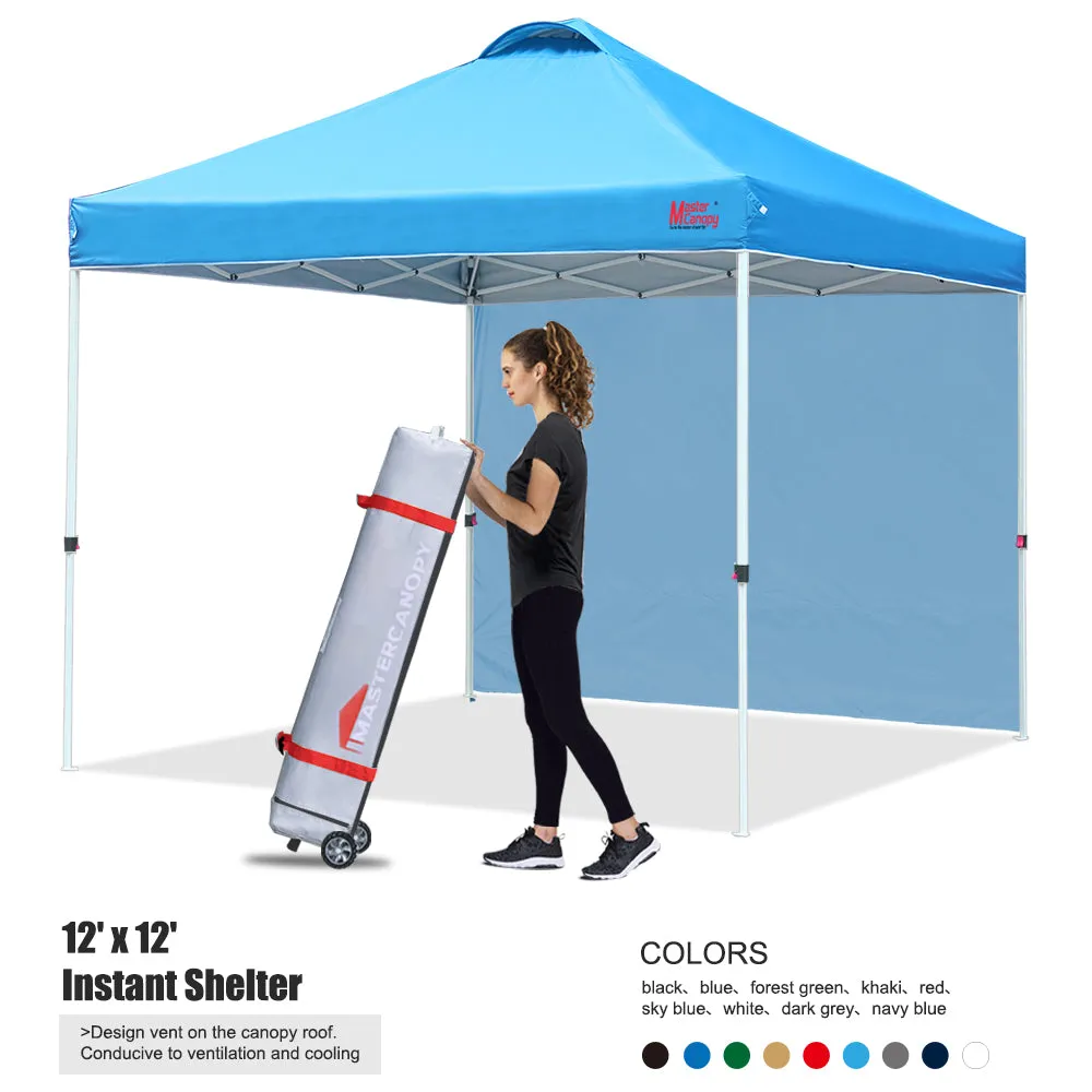 Leisure Sports 10x10/12x12 Durable Ez Pop-up Canopy Tent with 1 Sidewall-US