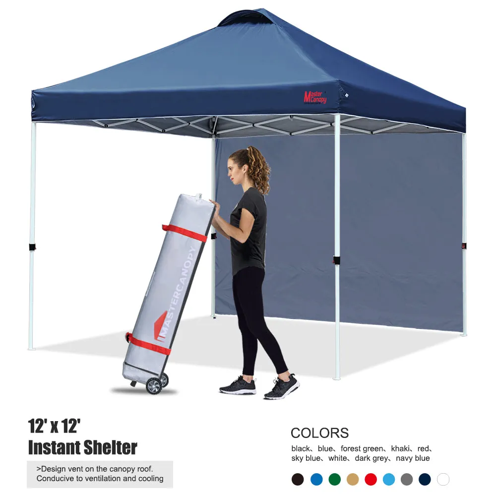 Leisure Sports 10x10/12x12 Durable Ez Pop-up Canopy Tent with 1 Sidewall-US