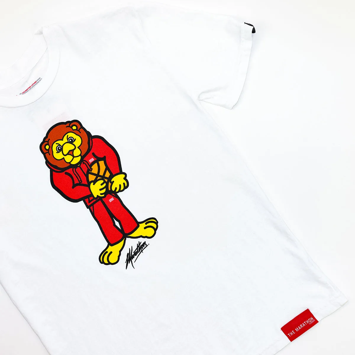 Leo Lion Basketball Kid's T-Shirt - White