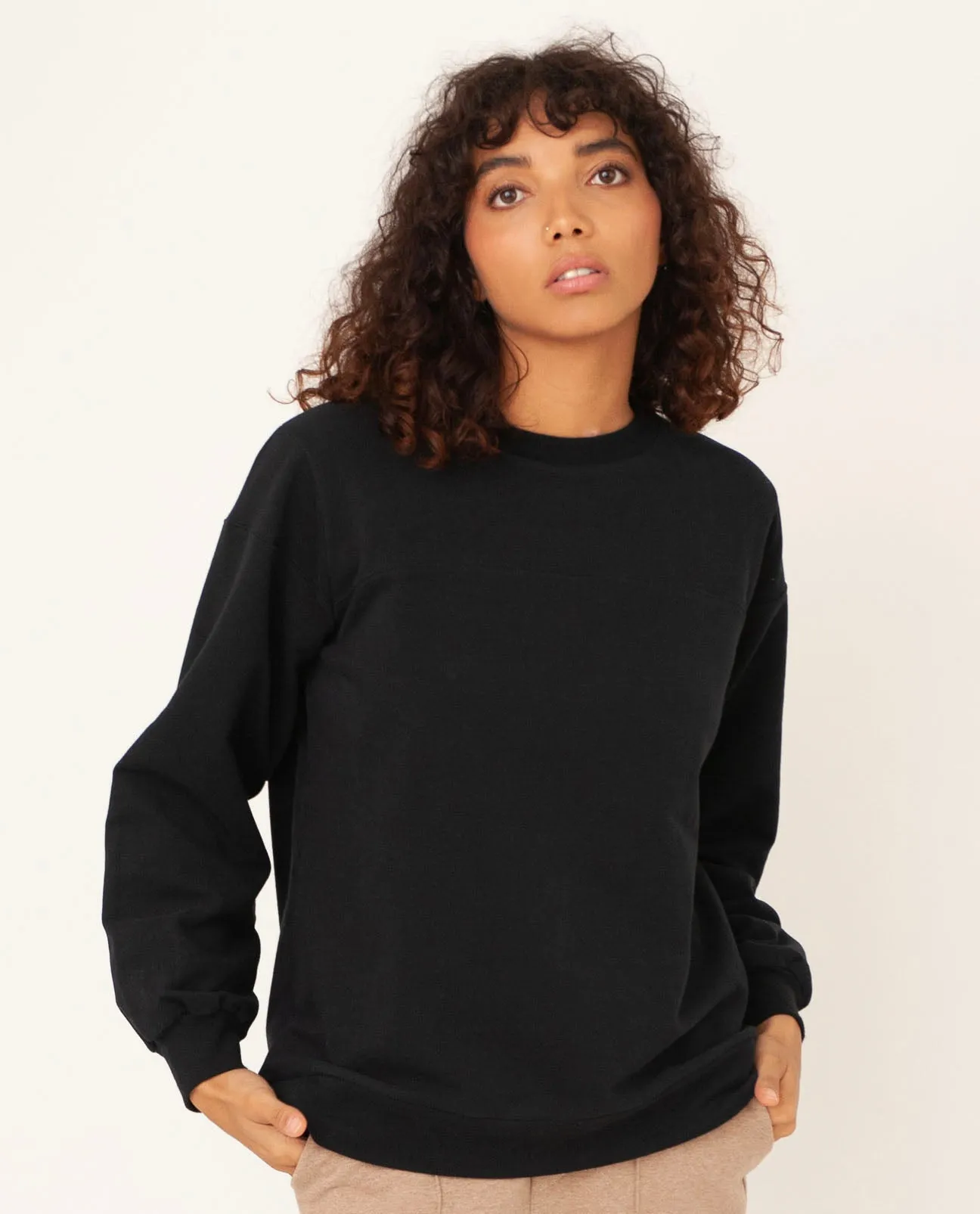 Louisa Organic Cotton Top In Black