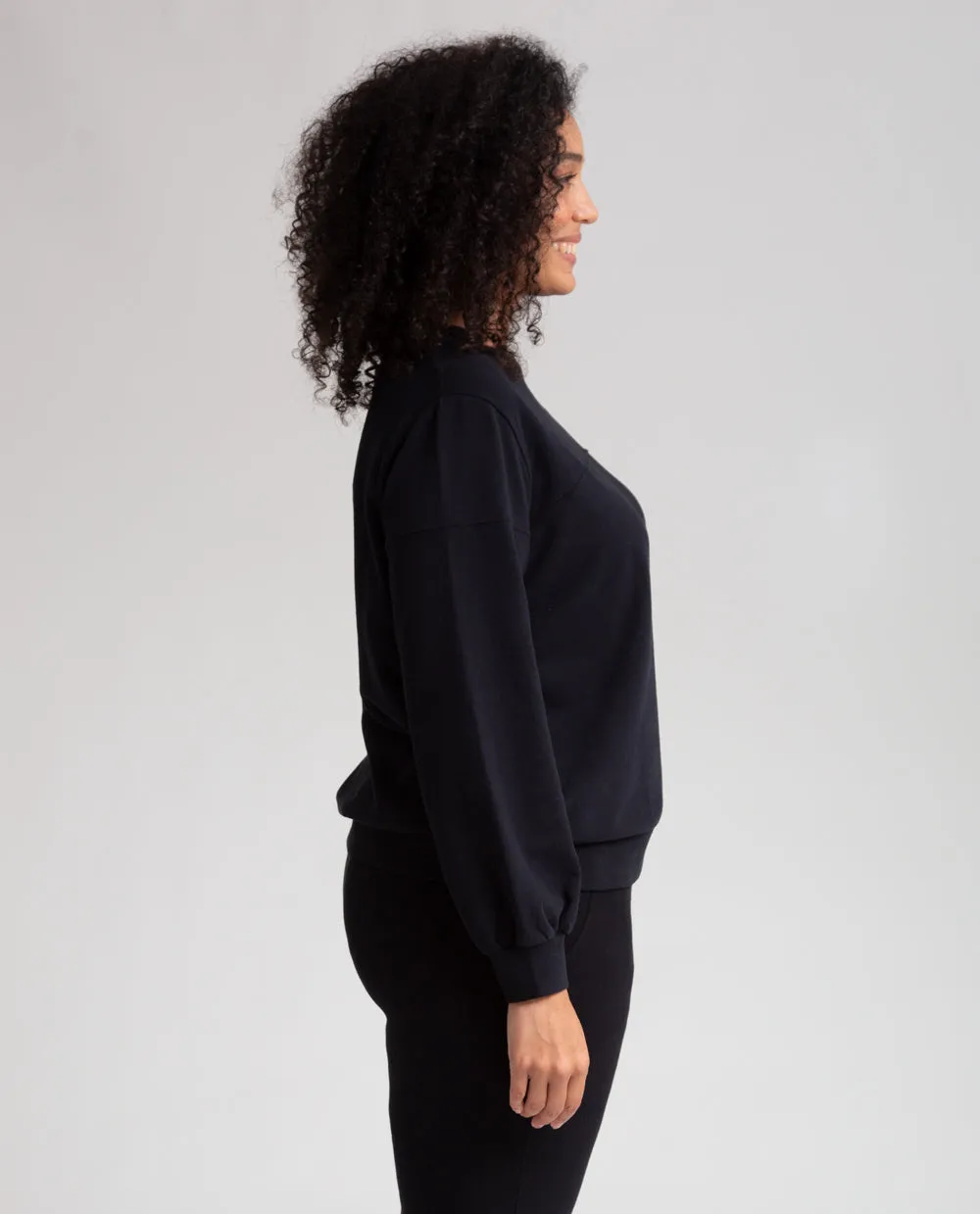 Louisa Organic Cotton Top In Black