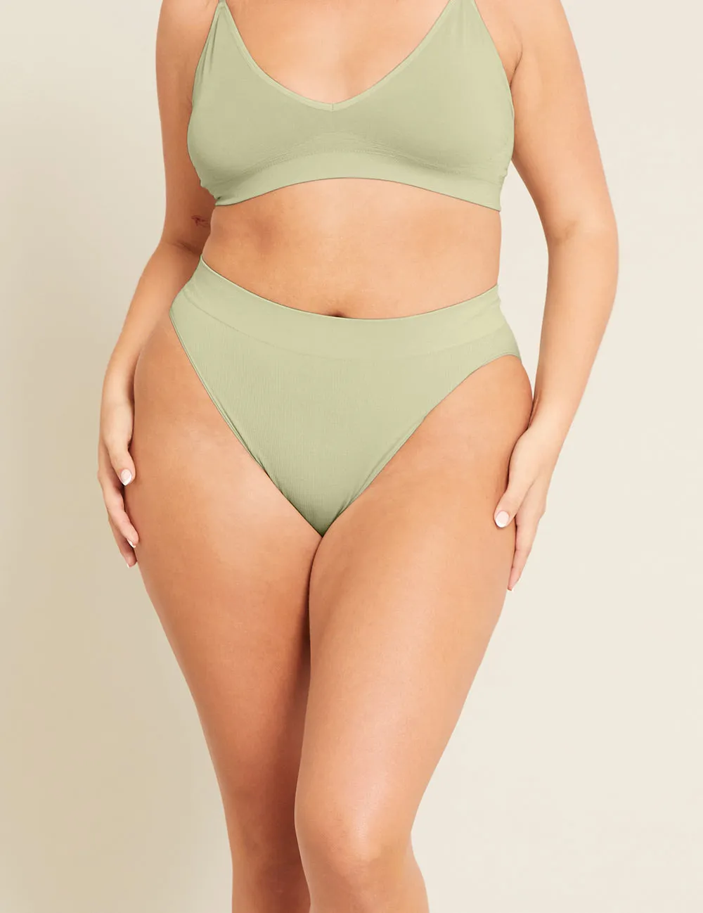 LYOLYTE® Ribbed High Leg Brief - Sage