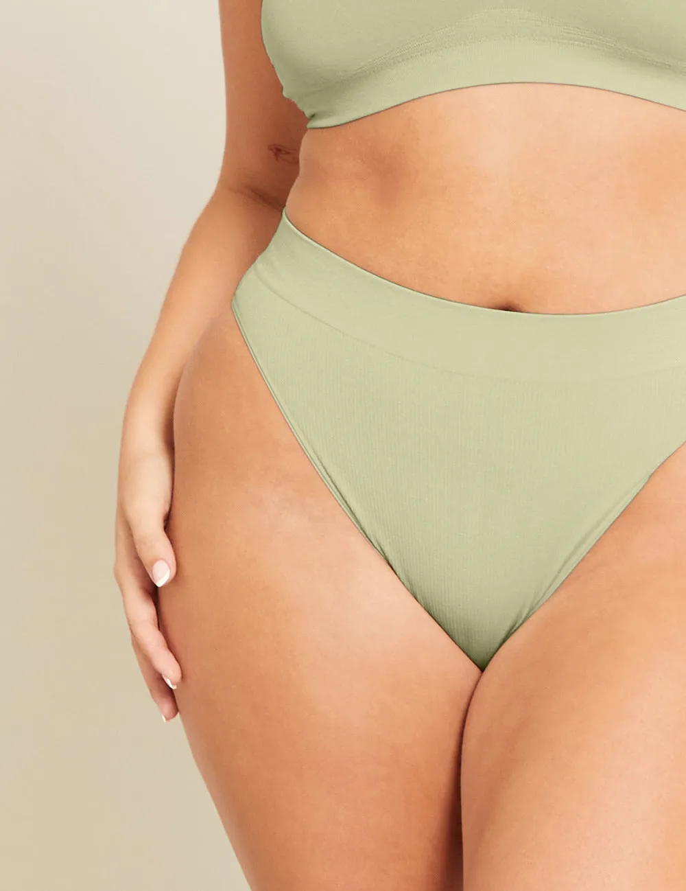 LYOLYTE® Ribbed High Leg Brief - Sage