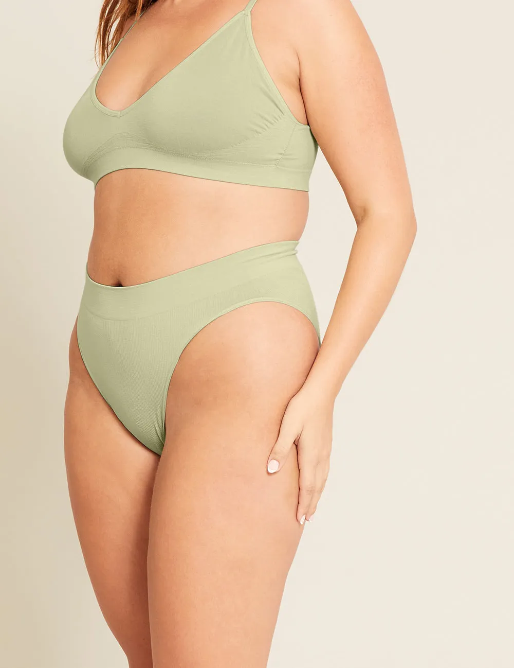 LYOLYTE® Ribbed High Leg Brief - Sage