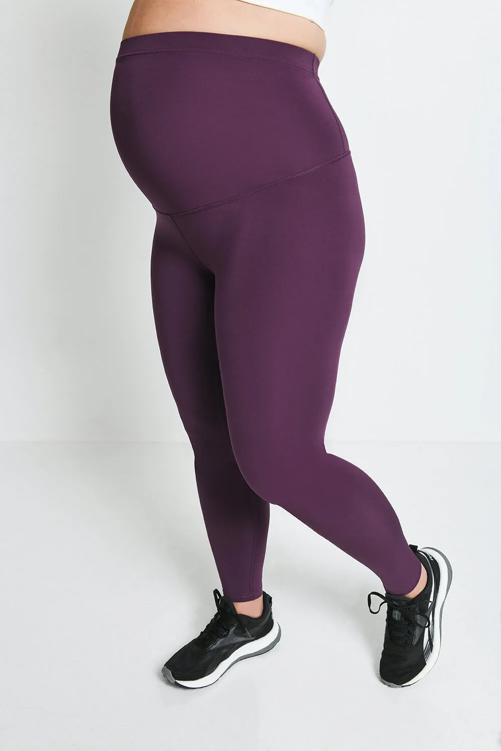 Maternity Focus Sports Leggings - Mulberry Plum