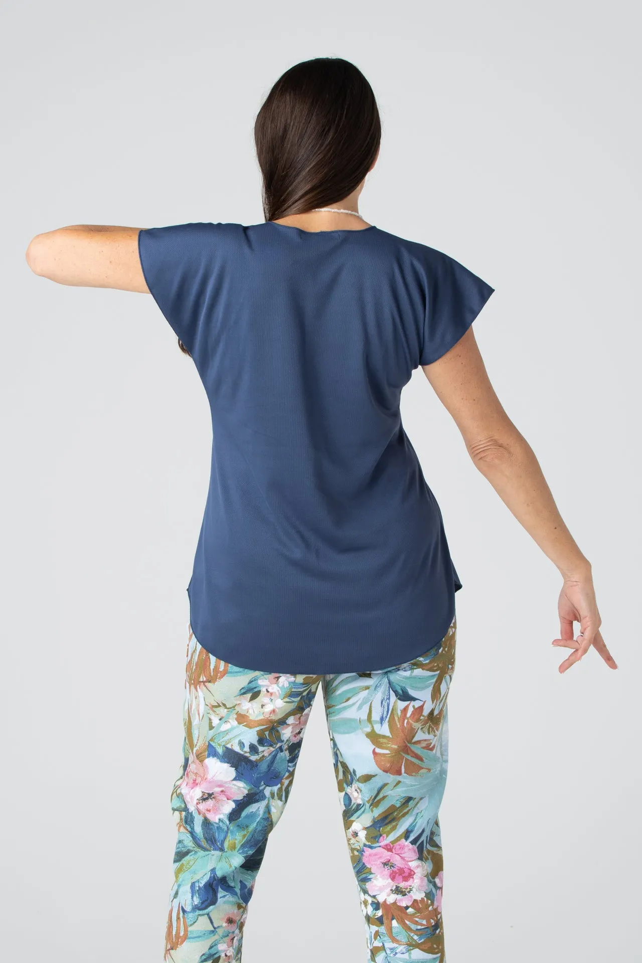 Midnight Blue Activewear Short Sleeve Top