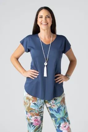 Midnight Blue Activewear Short Sleeve Top