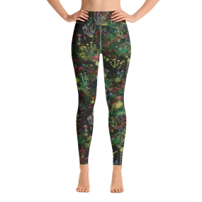 Midnight Mushrooms Yoga Leggings