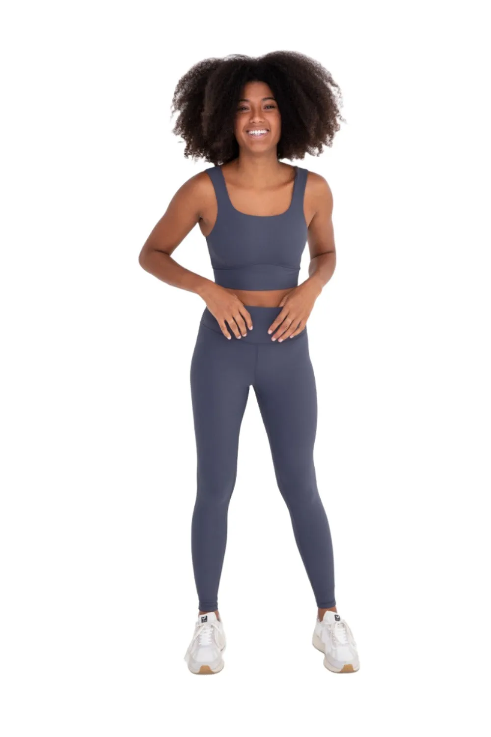 Mono B Micro-Ribbed Lycra-Blend Swoop Back High-Waist Leggings APH3192