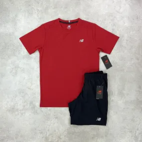 New Balance Core T-shirt/ Shorts Set Red