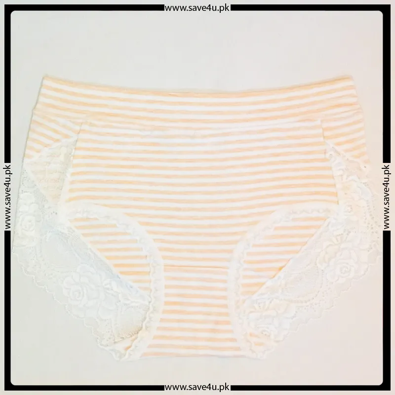 Pack of 2 Ladies Trim Lace Design Cotton Comfy Panties