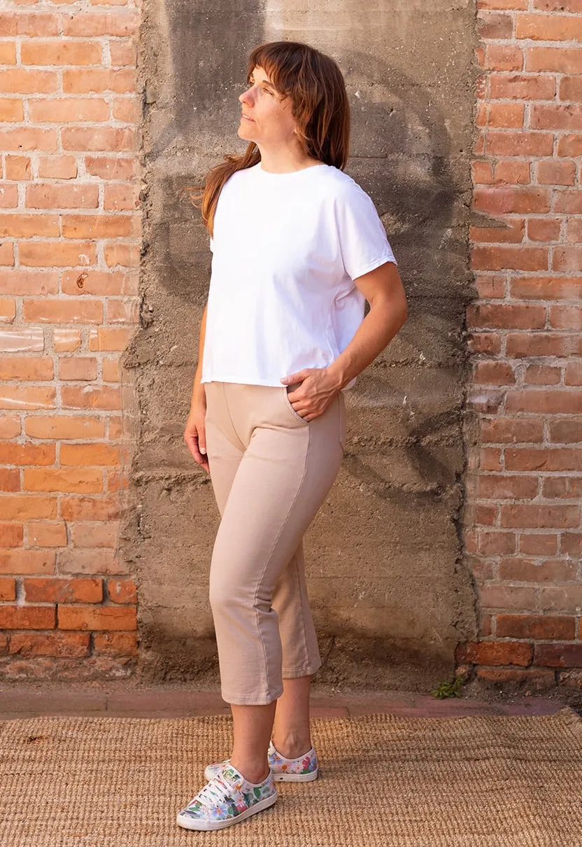 Pantages- Organic Cotton Pant in Oat & Black