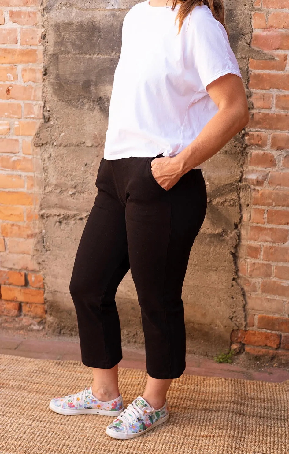 Pantages- Organic Cotton Pant in Oat & Black