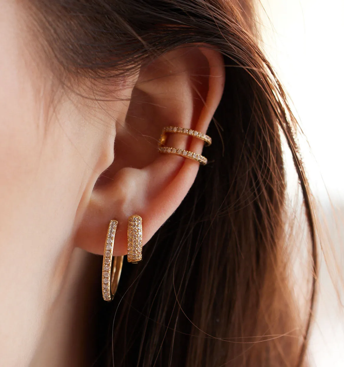 Pave Hoop Earrings