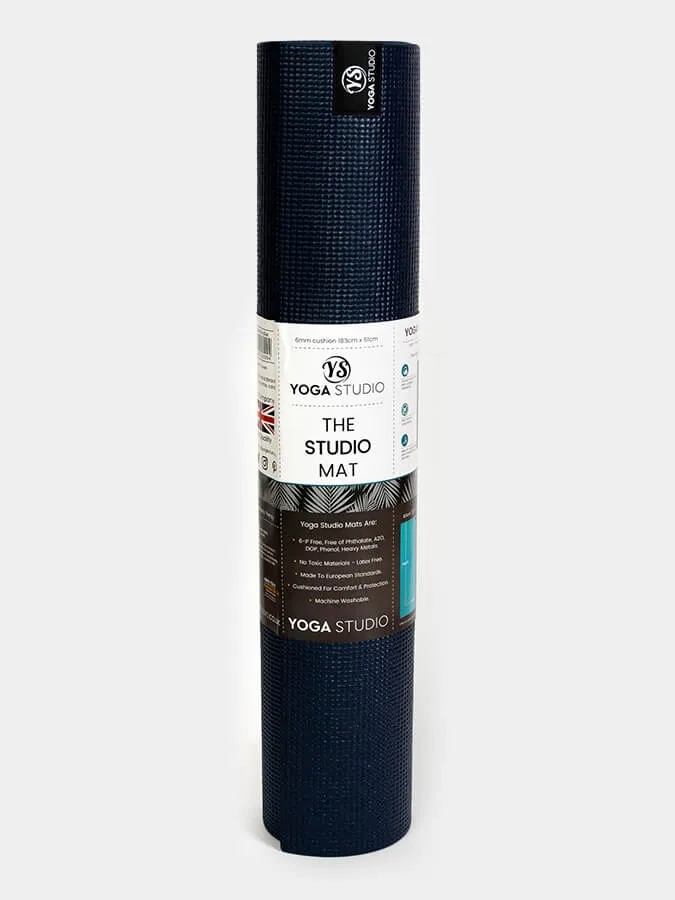 Personalised Yoga Mat 6mm With Custom Design - Navy Blue