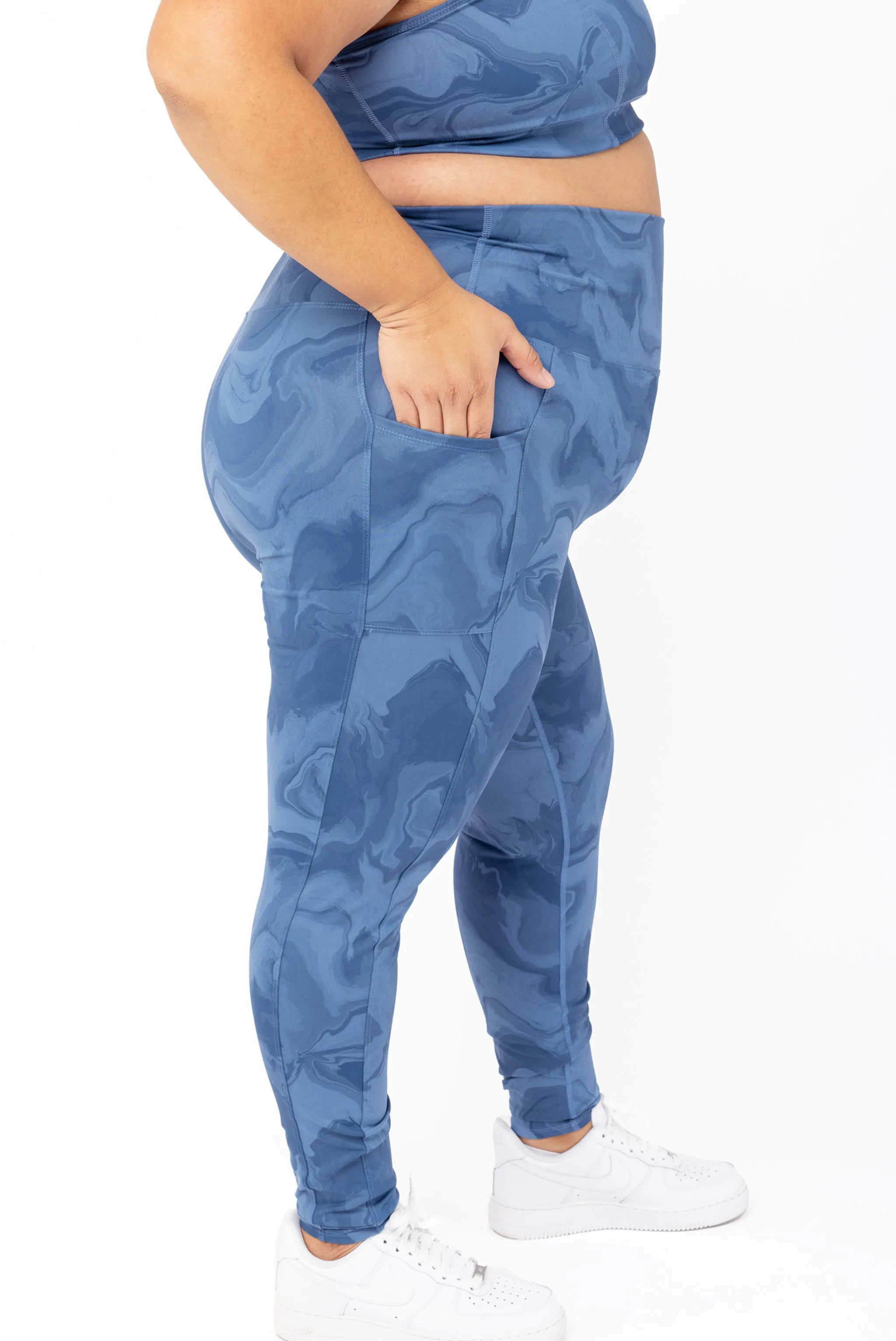 Pocket Ankle Leggings - Moonlight Marble