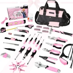 " Pink Tool Set, 246-Piece Home Tool Set for Women