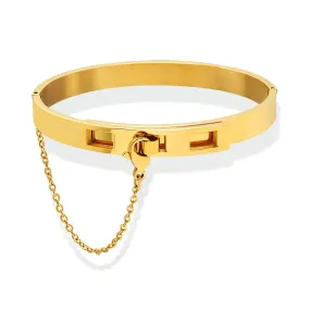 Reriti Intensity 18K gold plated Chain lock Bangle Bracelet