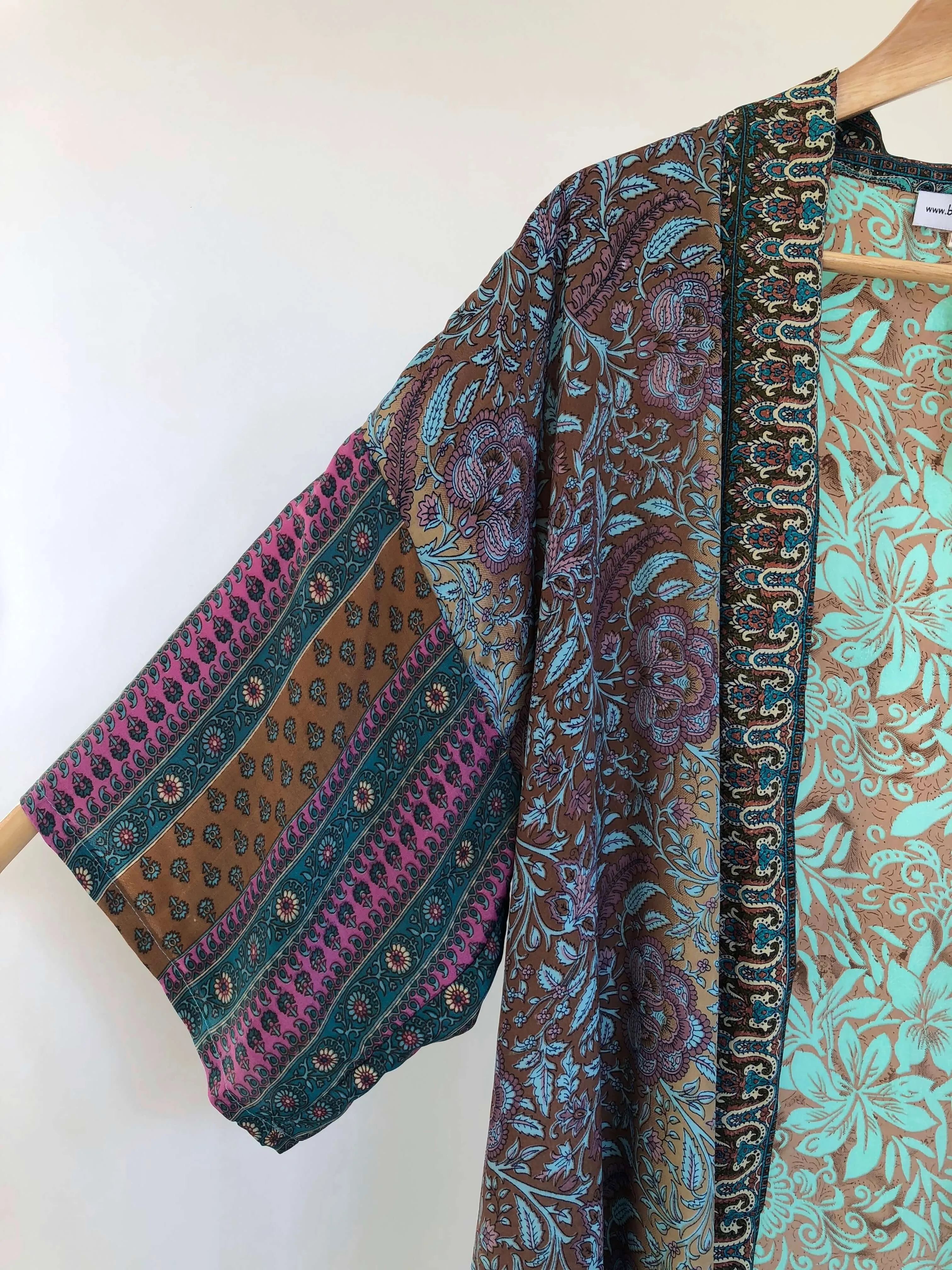 Short Kimono Sari Silk Jacket