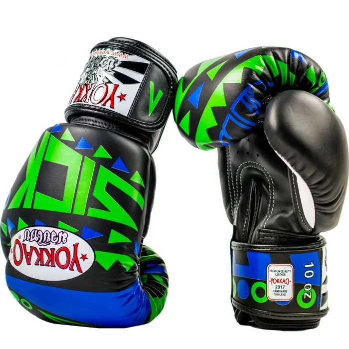 SICK MUAY THAI BOXING GLOVES BLUE/GREEN