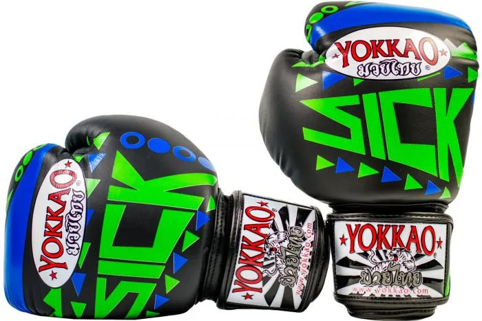 SICK MUAY THAI BOXING GLOVES BLUE/GREEN