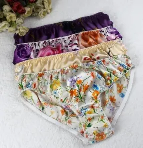 Silk Mid-Waist Panties 4 Pack with Seamless Design in 100% Silk Fabric