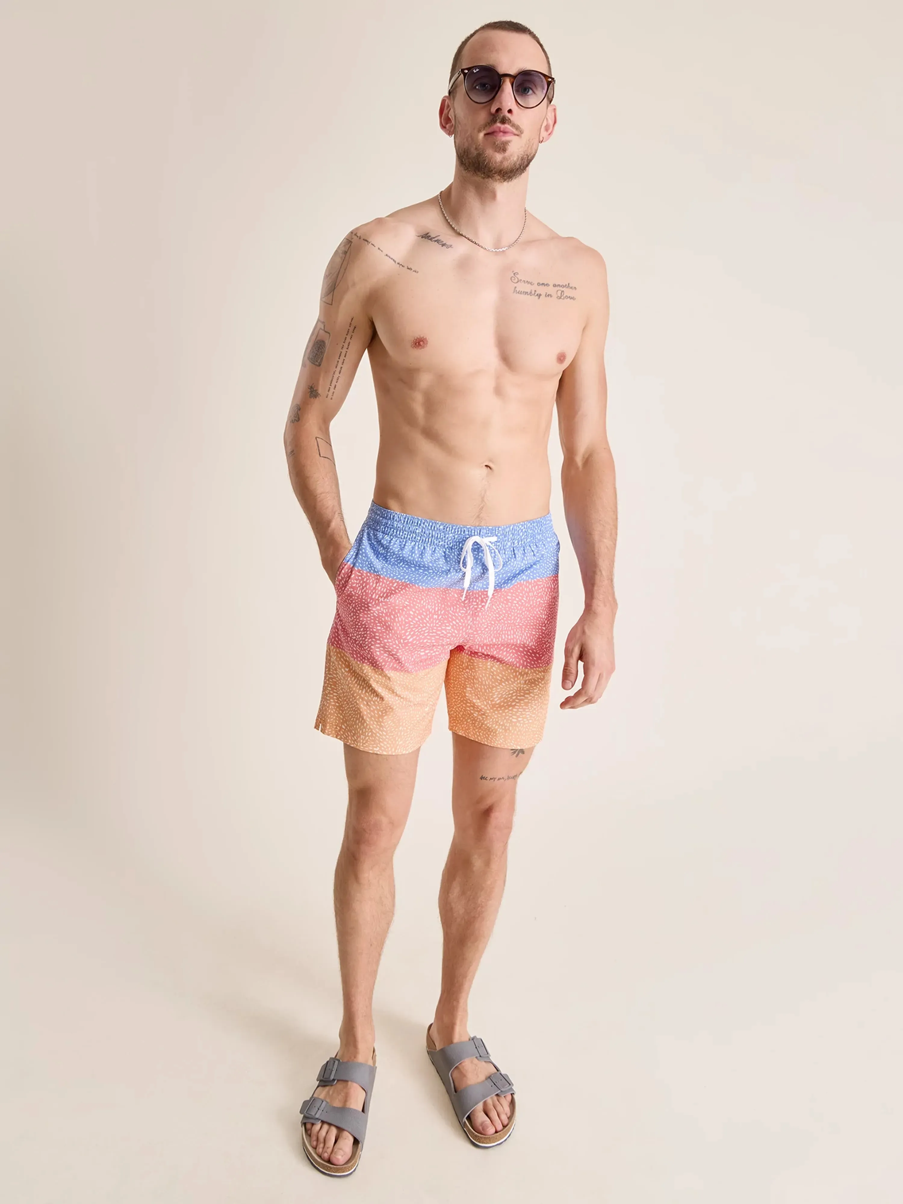 The Sunset Whale Sharks 7" (Classic Lined Swim Trunk)