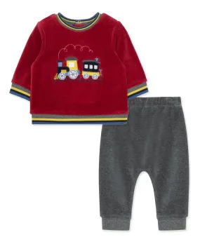 Train Tracks Velour Pant Set