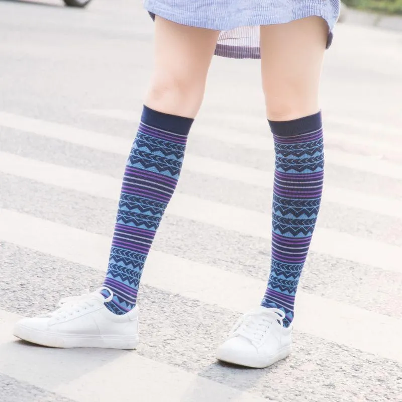 Unisex Graduated Colorful Compression Knee High Socks for Men and Women 15-20 mmHg