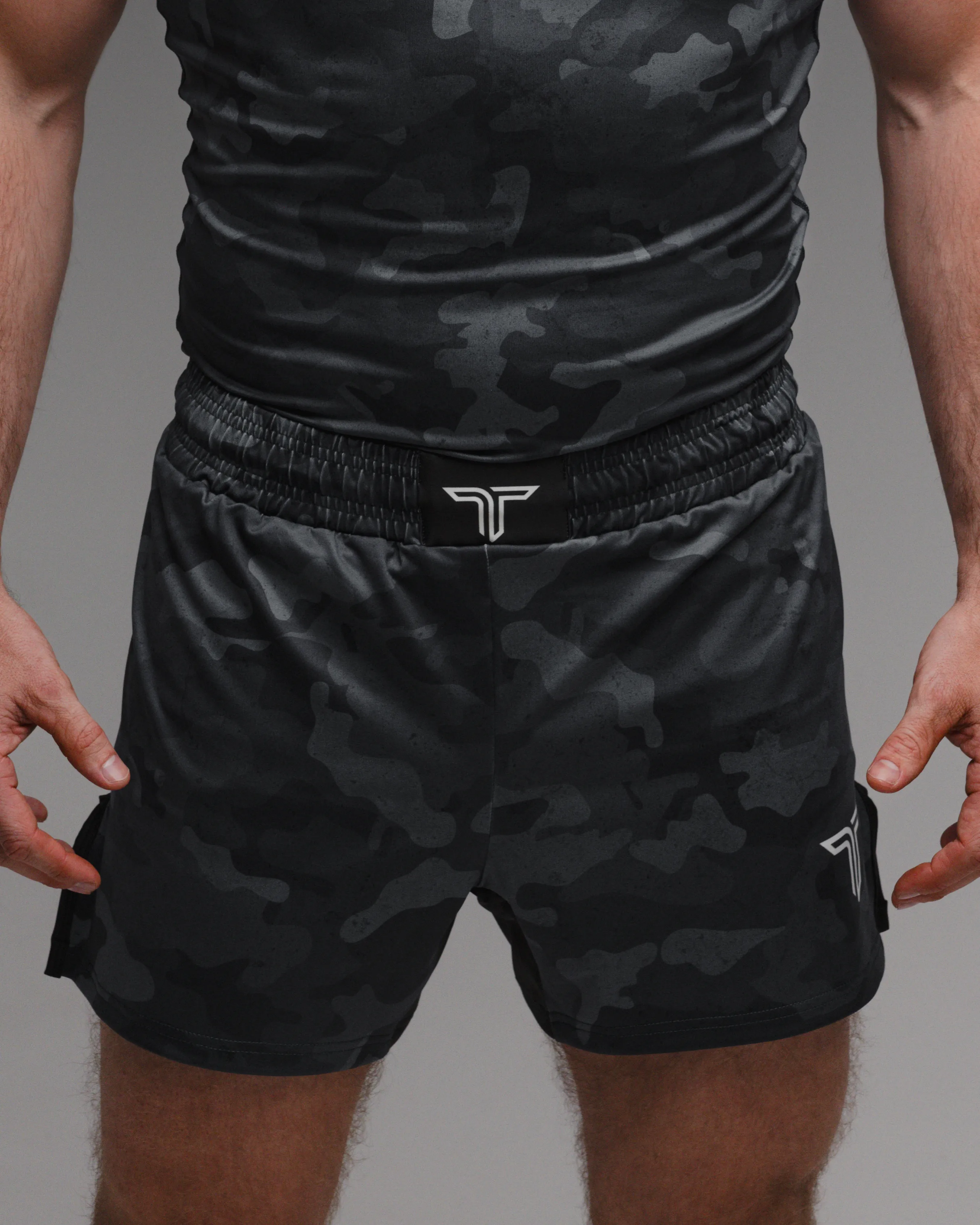 Urban Camo Fight Shorts (5” & 7” Inseam) - Black