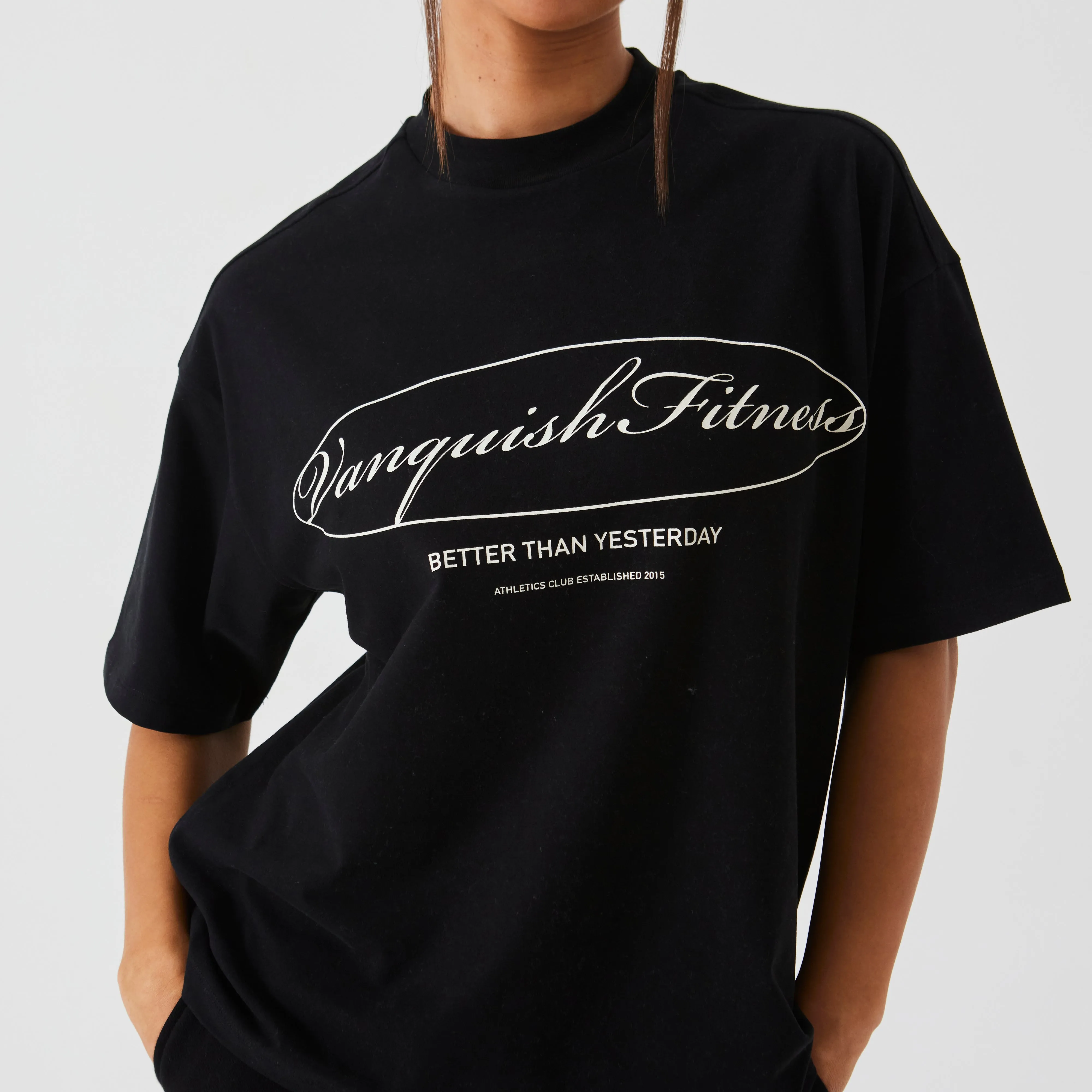 Vanquish Athletics Club Black Oversized T Shirt