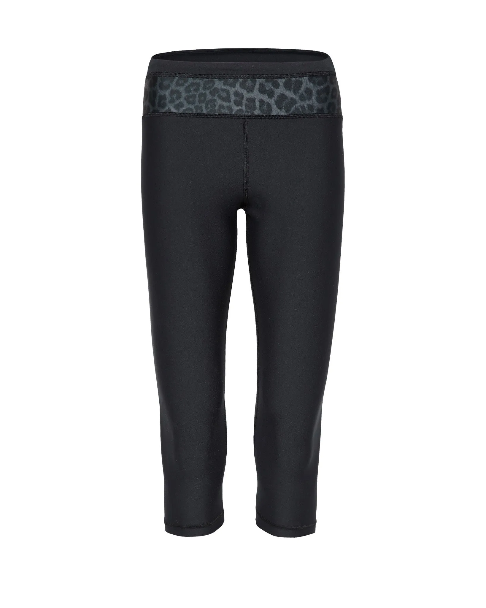 Vibeke - Black Leopard - Performance Crop Compression Tights