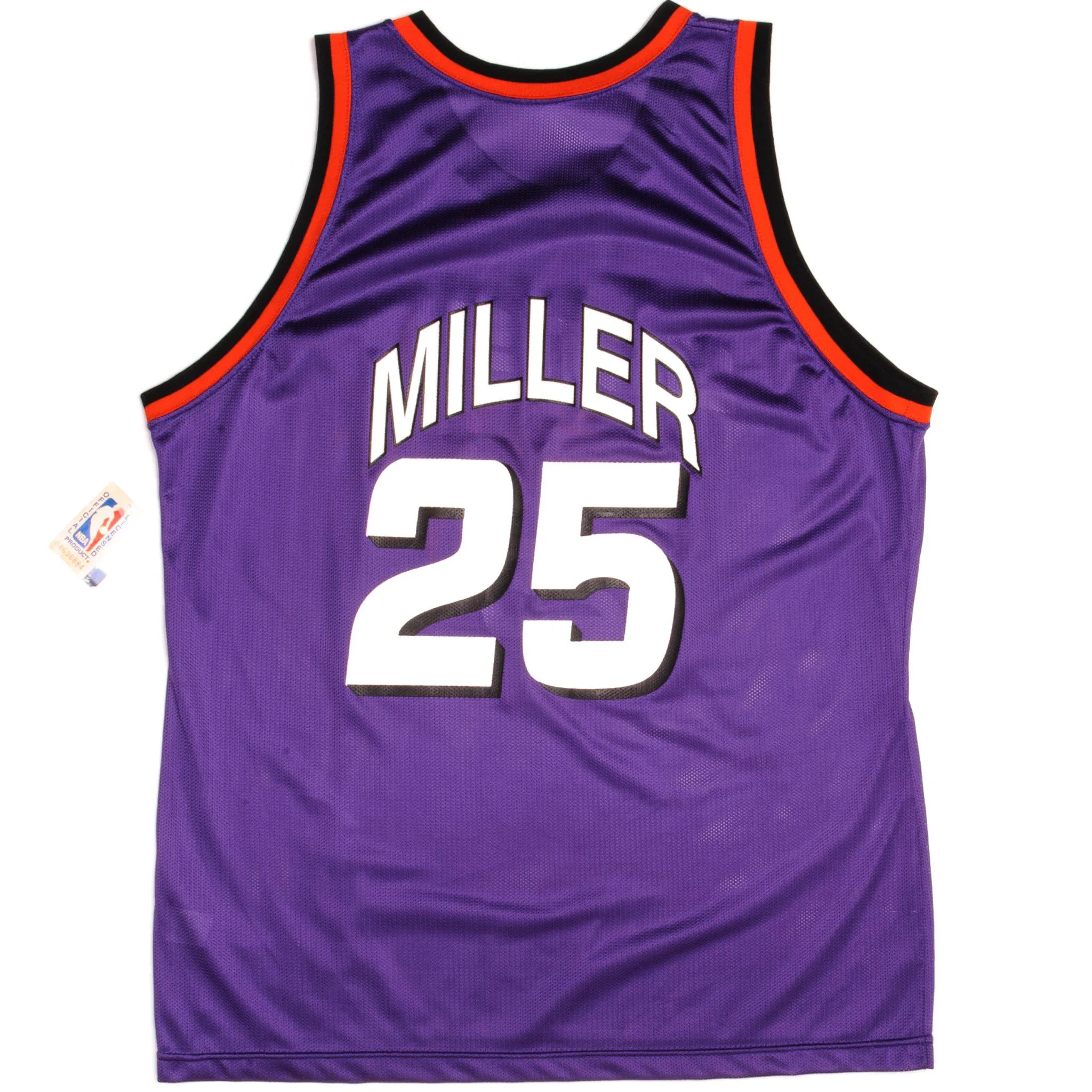 VINTAGE CHAMPION NBA PHOENIX SUNS Miller #25 JERSEY 1990s SIZE 48 MADE IN USA DEADSTOCK