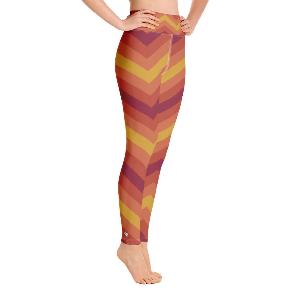 Women's High Waist Zig zag Autumn Leggings Tights