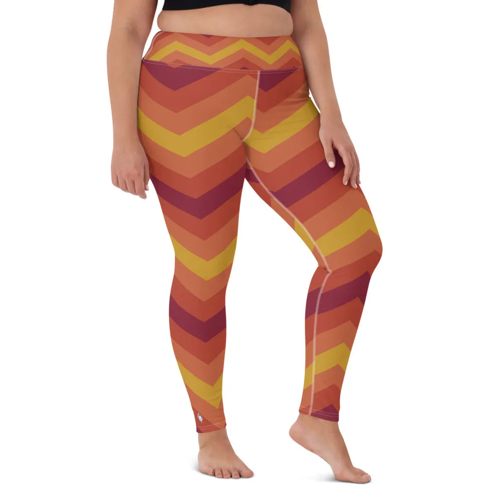 Women's High Waist Zig zag Autumn Leggings Tights