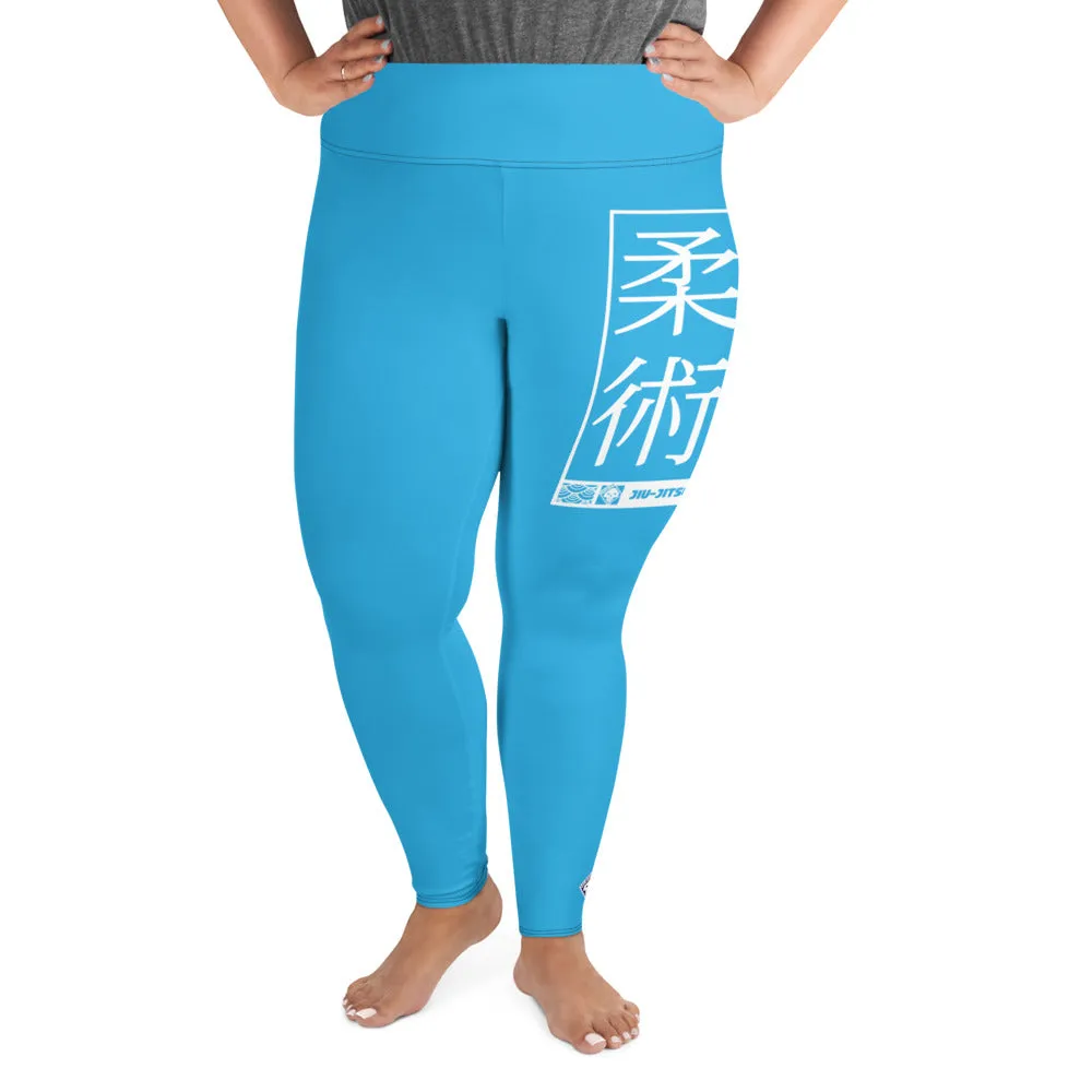 Women's Plus Size Yoga Pants Workout Leggings For Jiu Jitsu 005 - Cyan