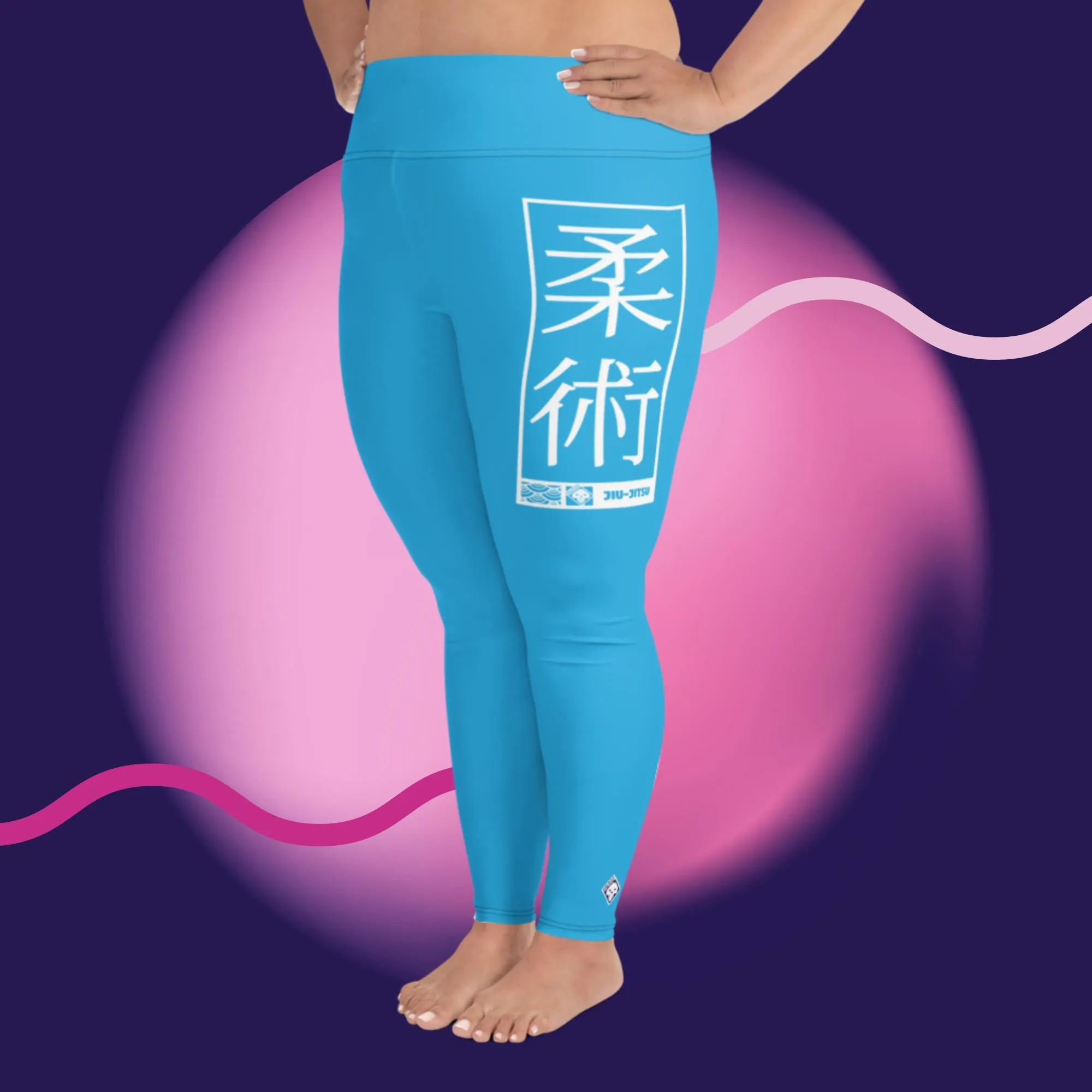 Women's Plus Size Yoga Pants Workout Leggings For Jiu Jitsu 005 - Cyan