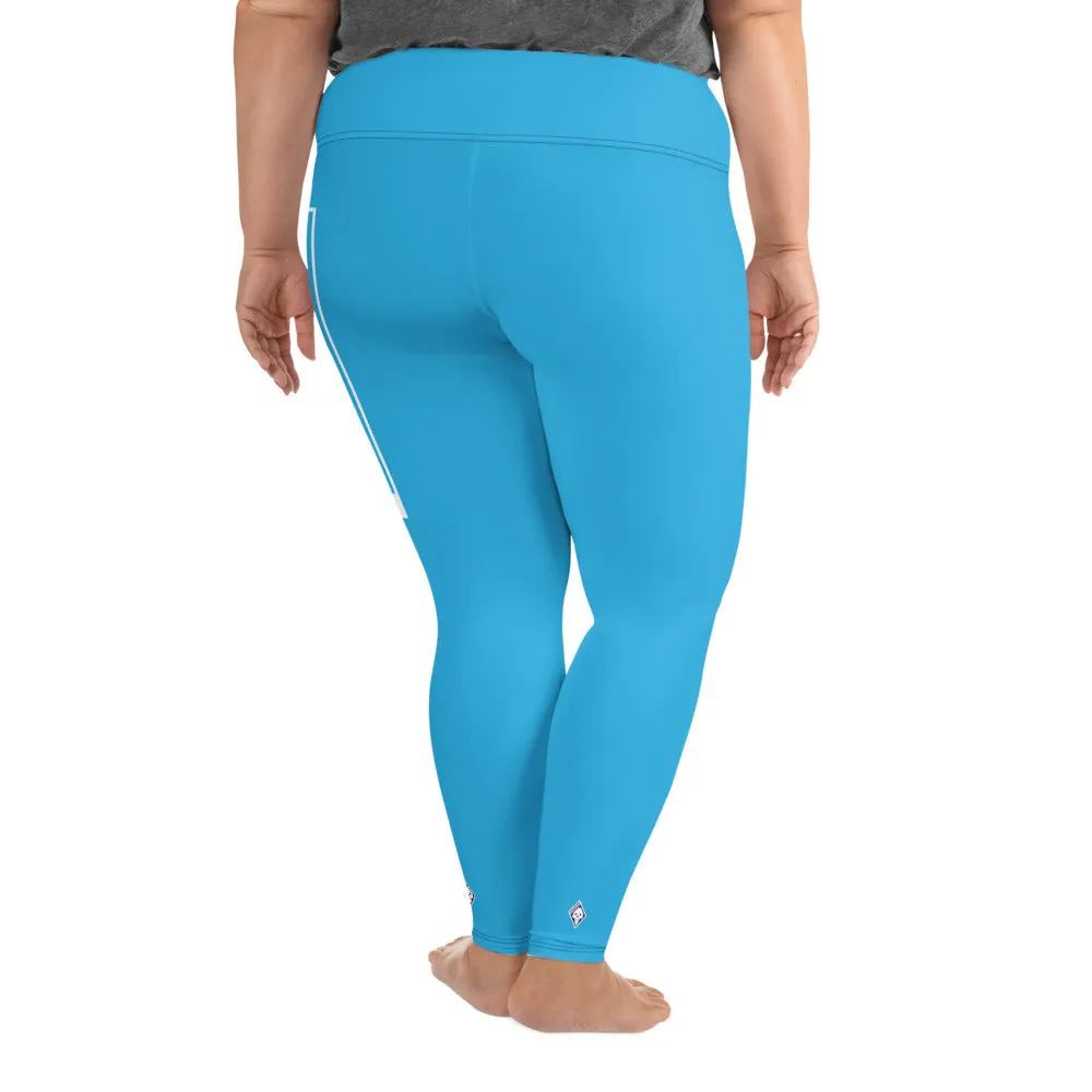 Women's Plus Size Yoga Pants Workout Leggings For Jiu Jitsu 005 - Cyan