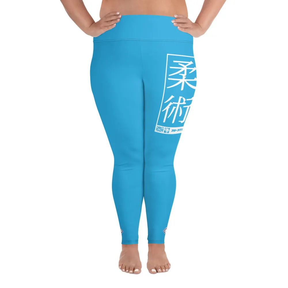 Women's Plus Size Yoga Pants Workout Leggings For Jiu Jitsu 005 - Cyan