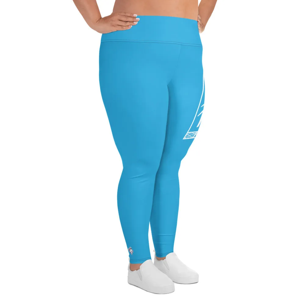 Women's Plus Size Yoga Pants Workout Leggings For Jiu Jitsu 005 - Cyan