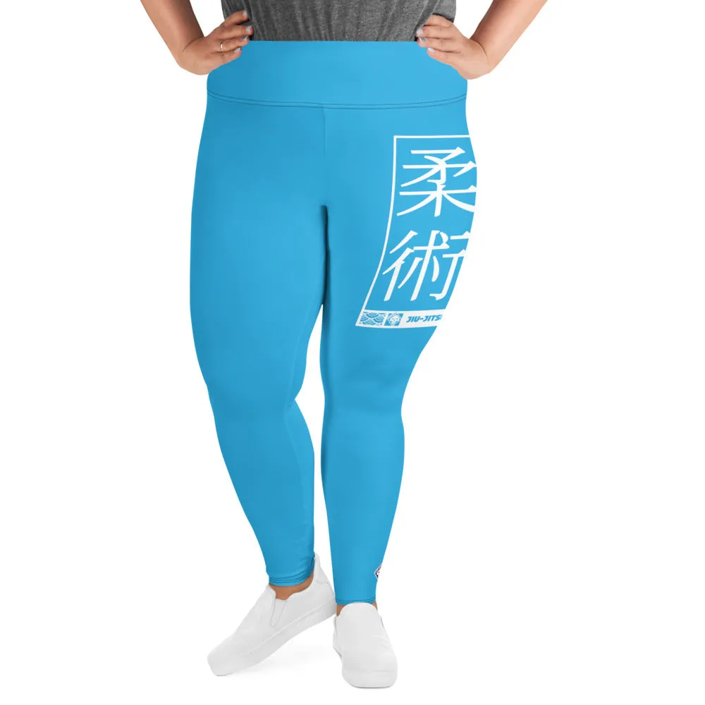 Women's Plus Size Yoga Pants Workout Leggings For Jiu Jitsu 005 - Cyan