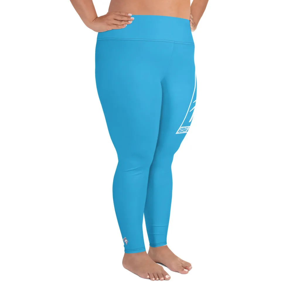 Women's Plus Size Yoga Pants Workout Leggings For Jiu Jitsu 005 - Cyan