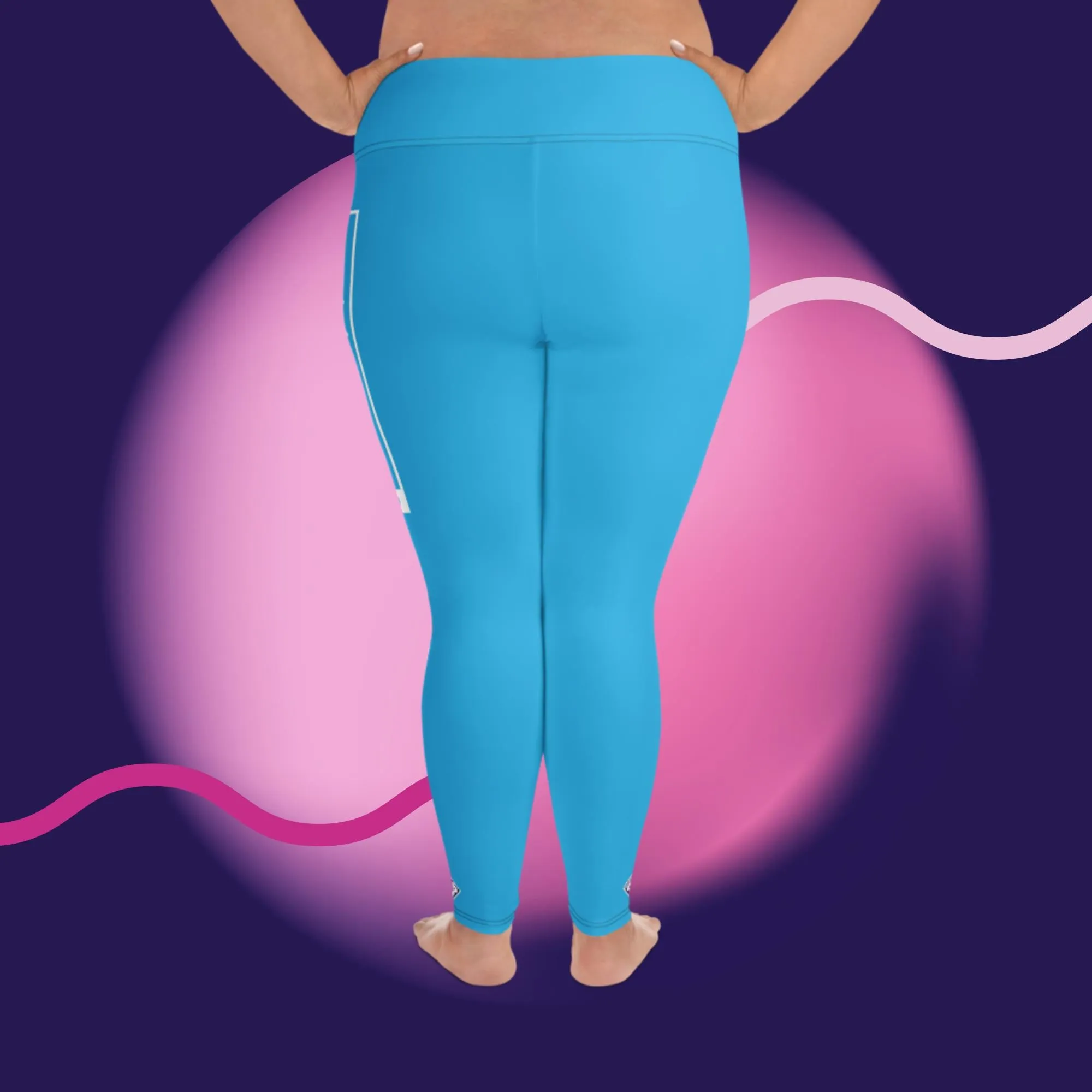 Women's Plus Size Yoga Pants Workout Leggings For Jiu Jitsu 005 - Cyan