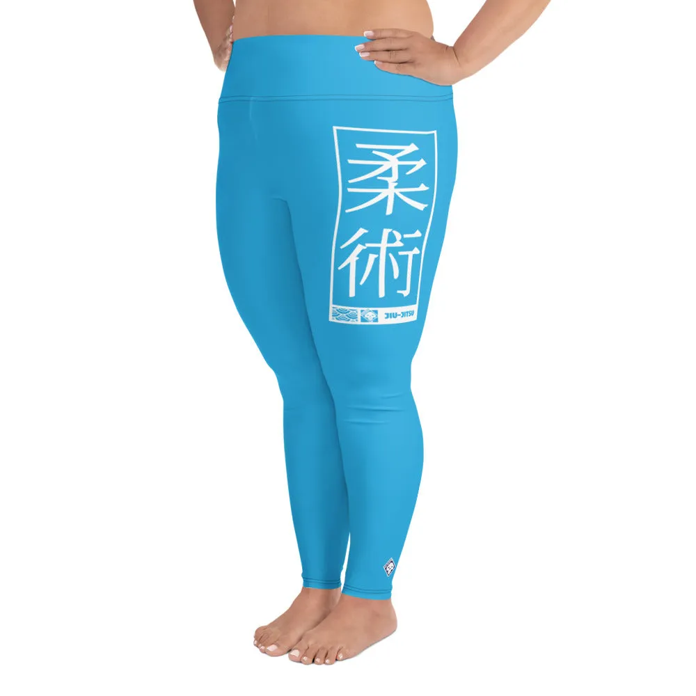 Women's Plus Size Yoga Pants Workout Leggings For Jiu Jitsu 005 - Cyan